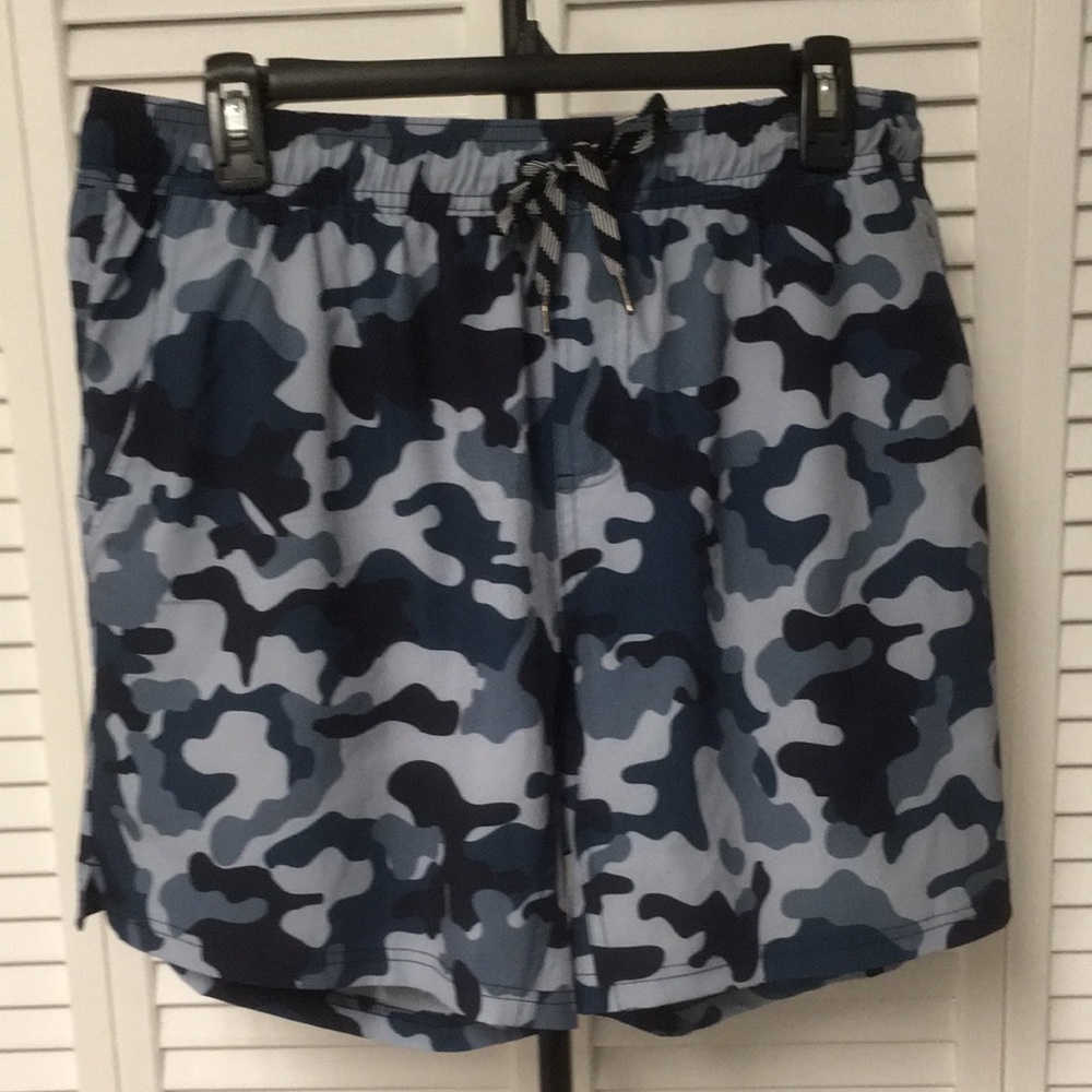 George [g], Blue, Camouflage Swim Shorts (Large - Waist 36-38)